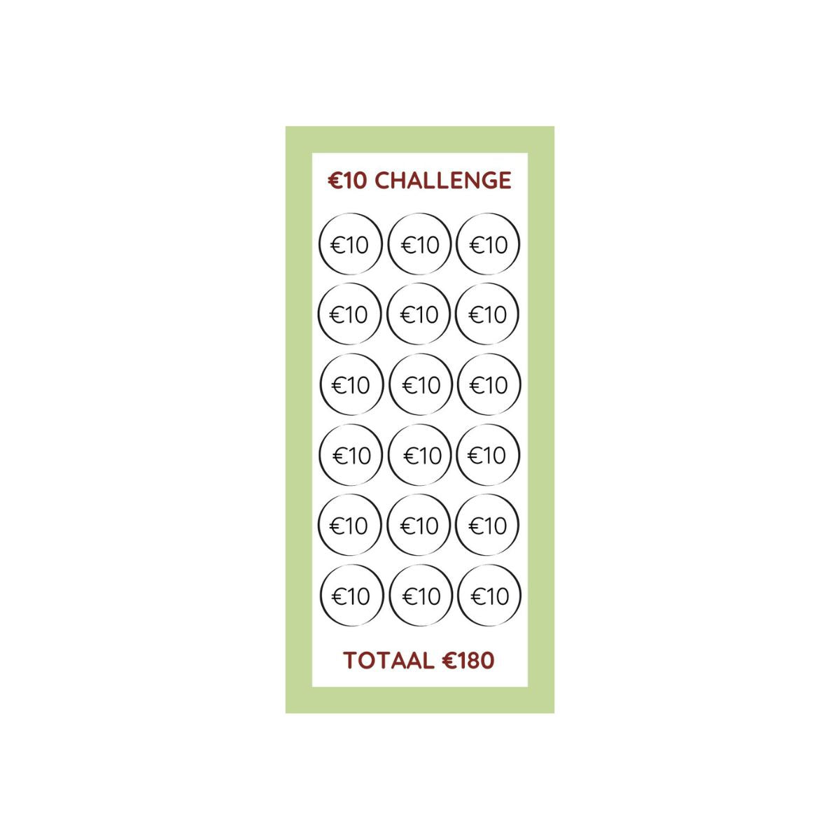 A7 Spaarchallenge 10 euro