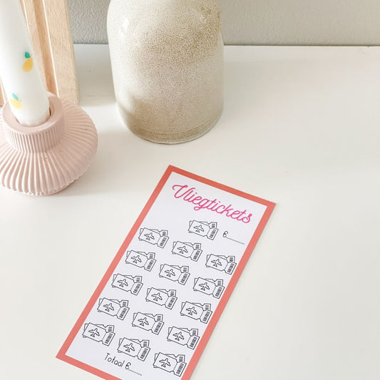 A6 Spaarchallenge vliegtickets - Budget Binder