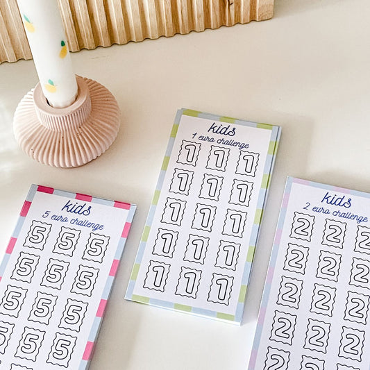 A6 Spaarchallenge kids 1 euro challenge