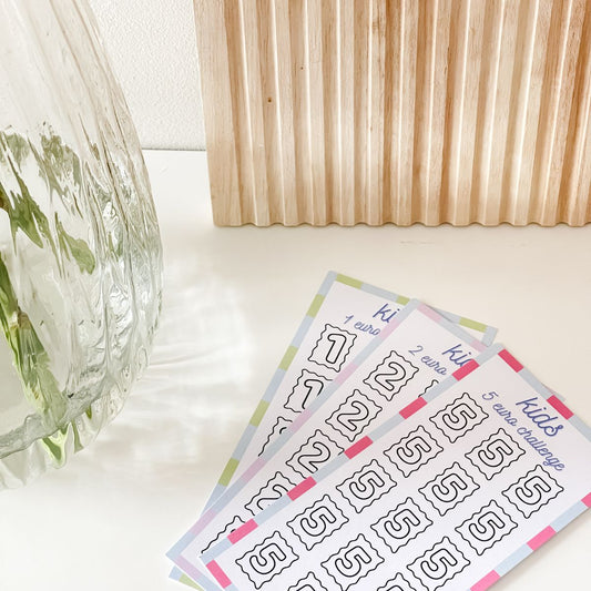 A6 Spaarchallenge kids 2 euro challenge