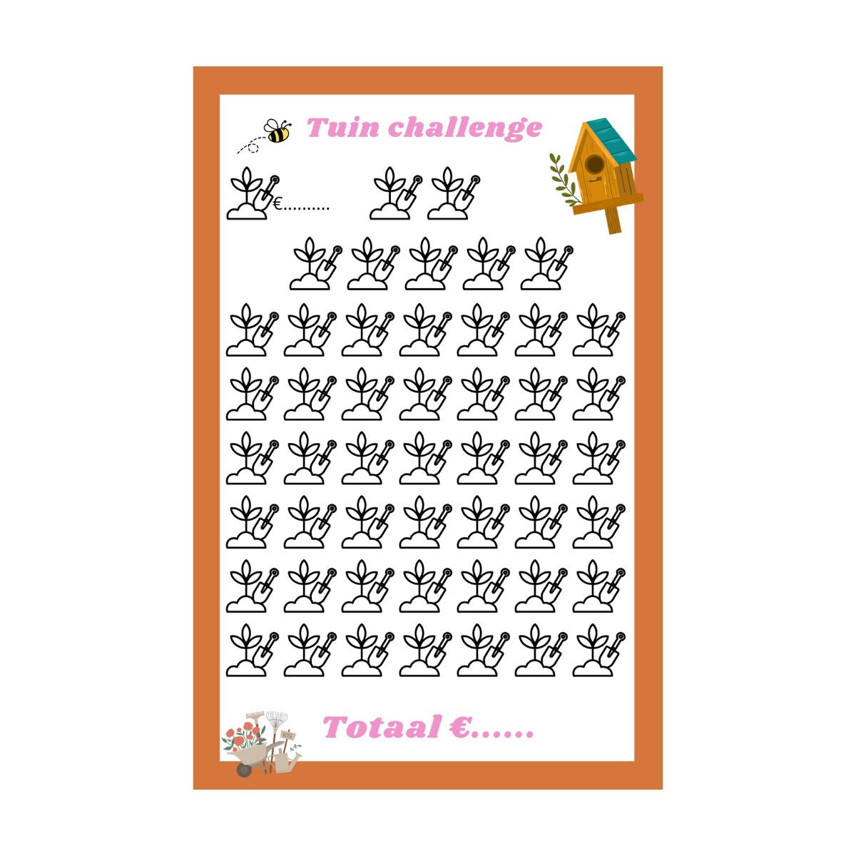 A5 spaarchallenge Tuin