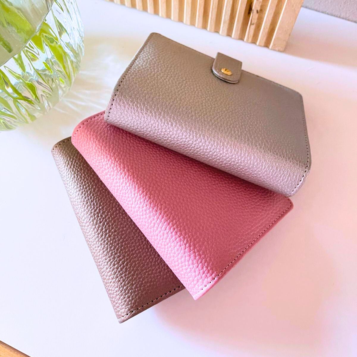 A7 Metallic budget binder roze