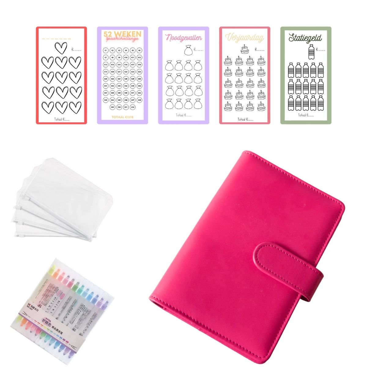 A6 Budget Binder Startset roze