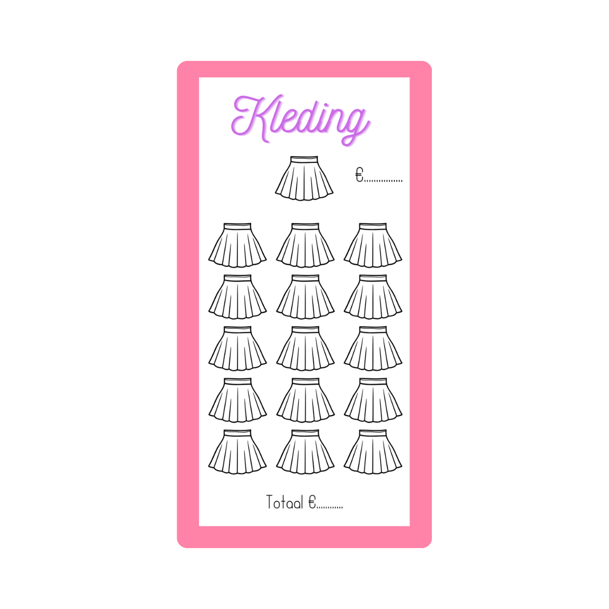 Spaar challenge kleding - Budget Binder