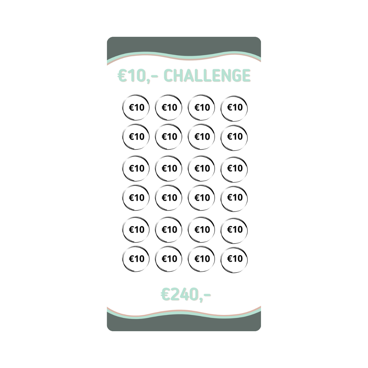 Spaar challenge 10 euro - Budget Binder