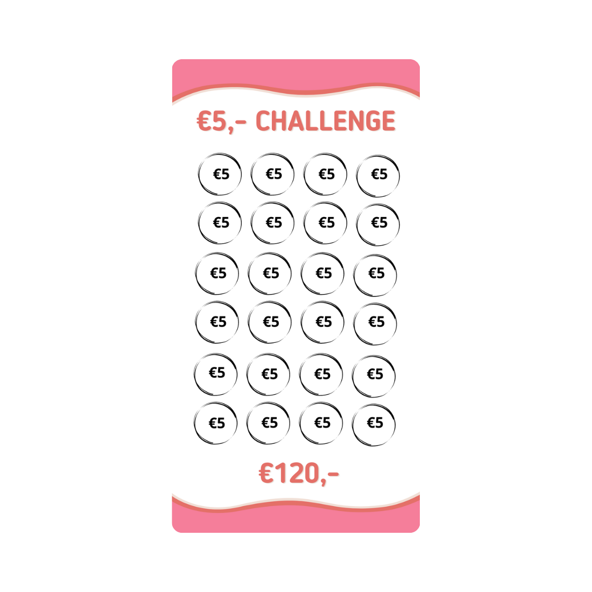 Spaar challenge 5 euro - Budget Binder