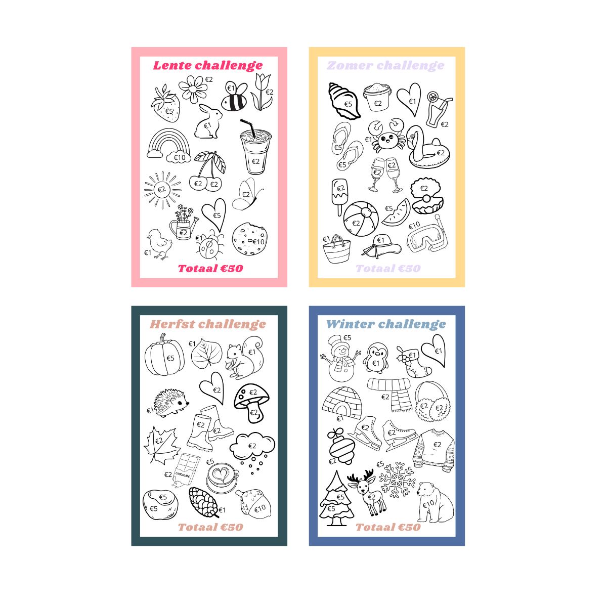 A5 spaarchallenge 4 seizoenen set