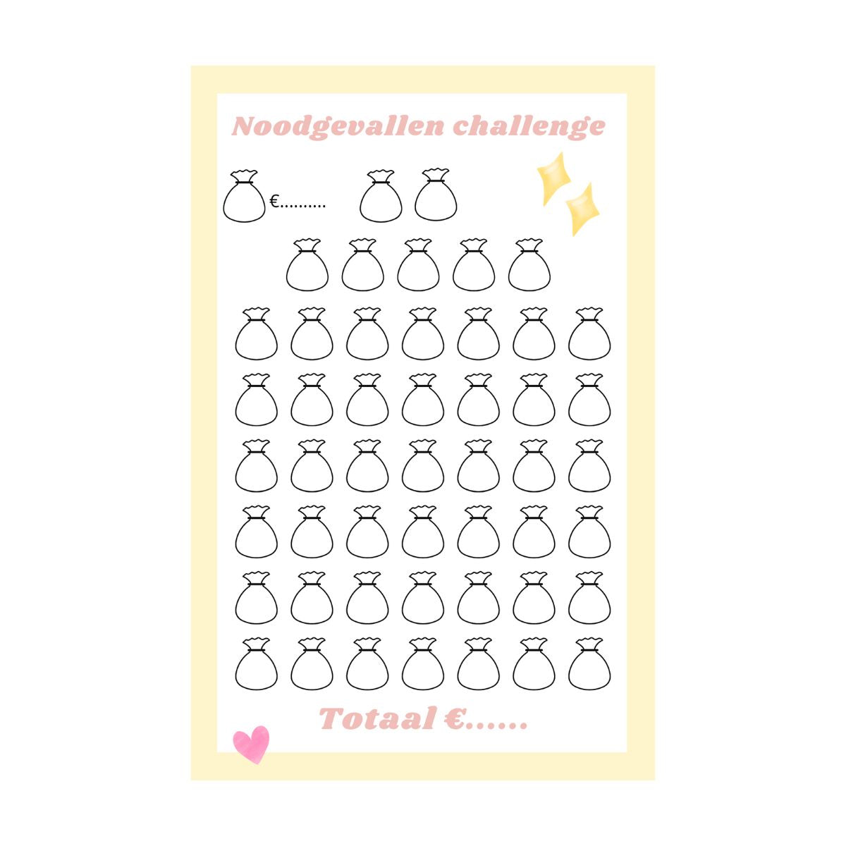 A5 spaarchallenge noodgevallen