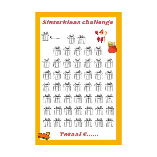 A5 spaarchallenge sinterklaas