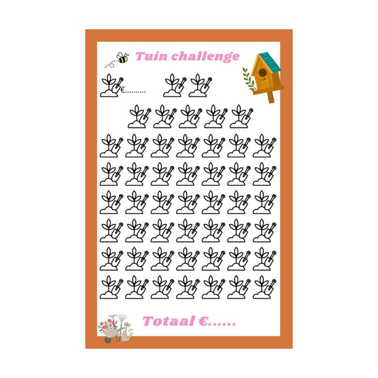 A5 spaarchallenge Tuin