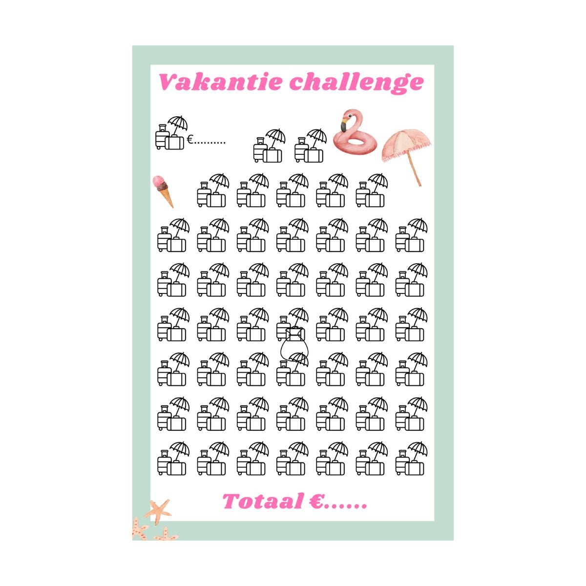 A5 spaarchallenge vakantie