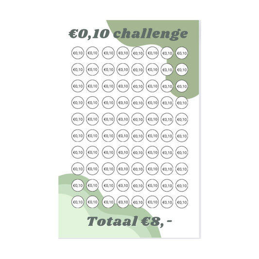 A5 Spaar challenge 10 cent - Budget Binder