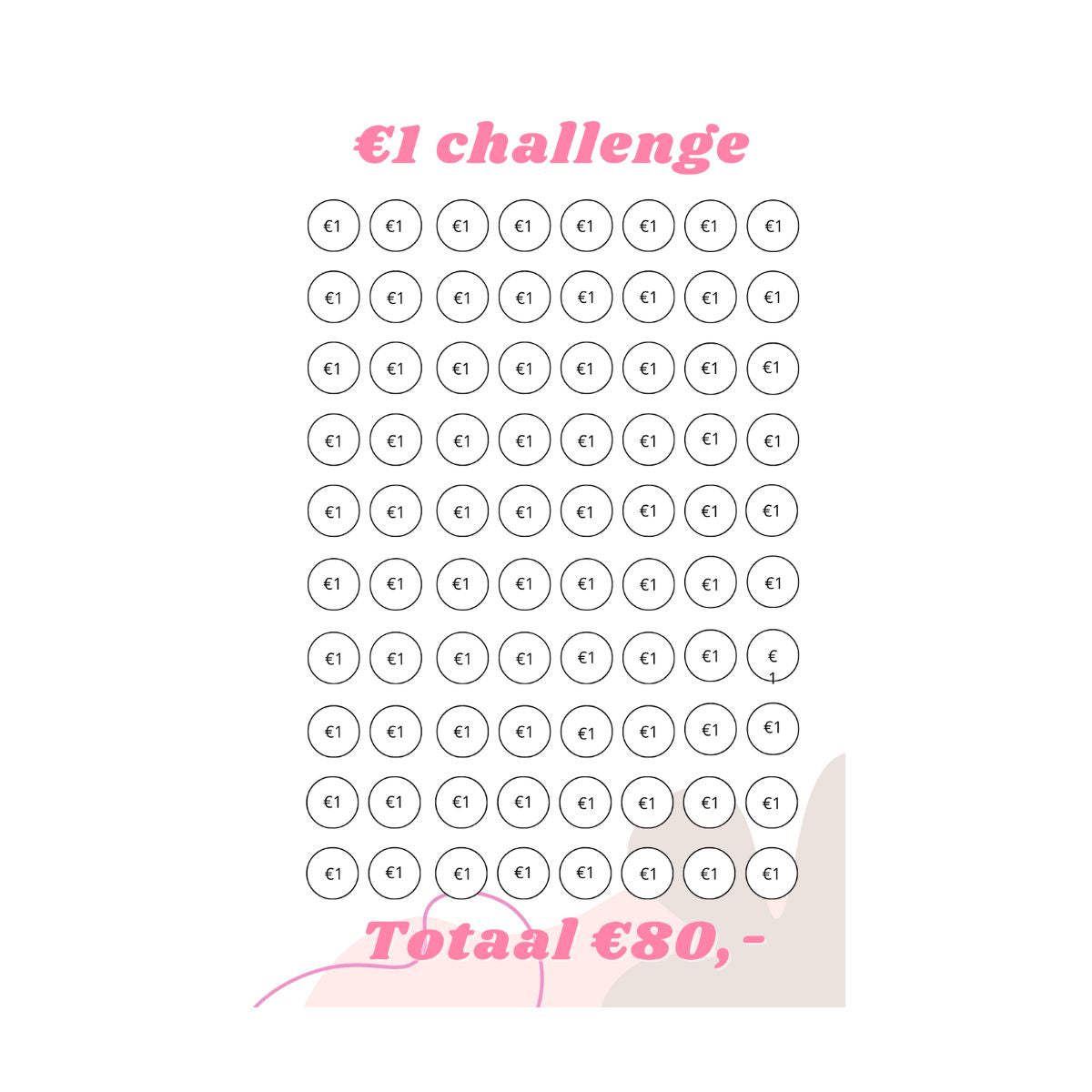 A5 Spaar challenge 1 euro - Budget Binder