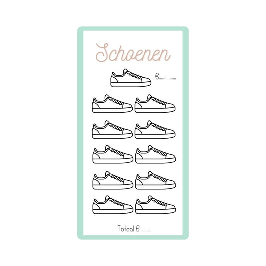 Spaarchallenge schoenen - Budget Binder