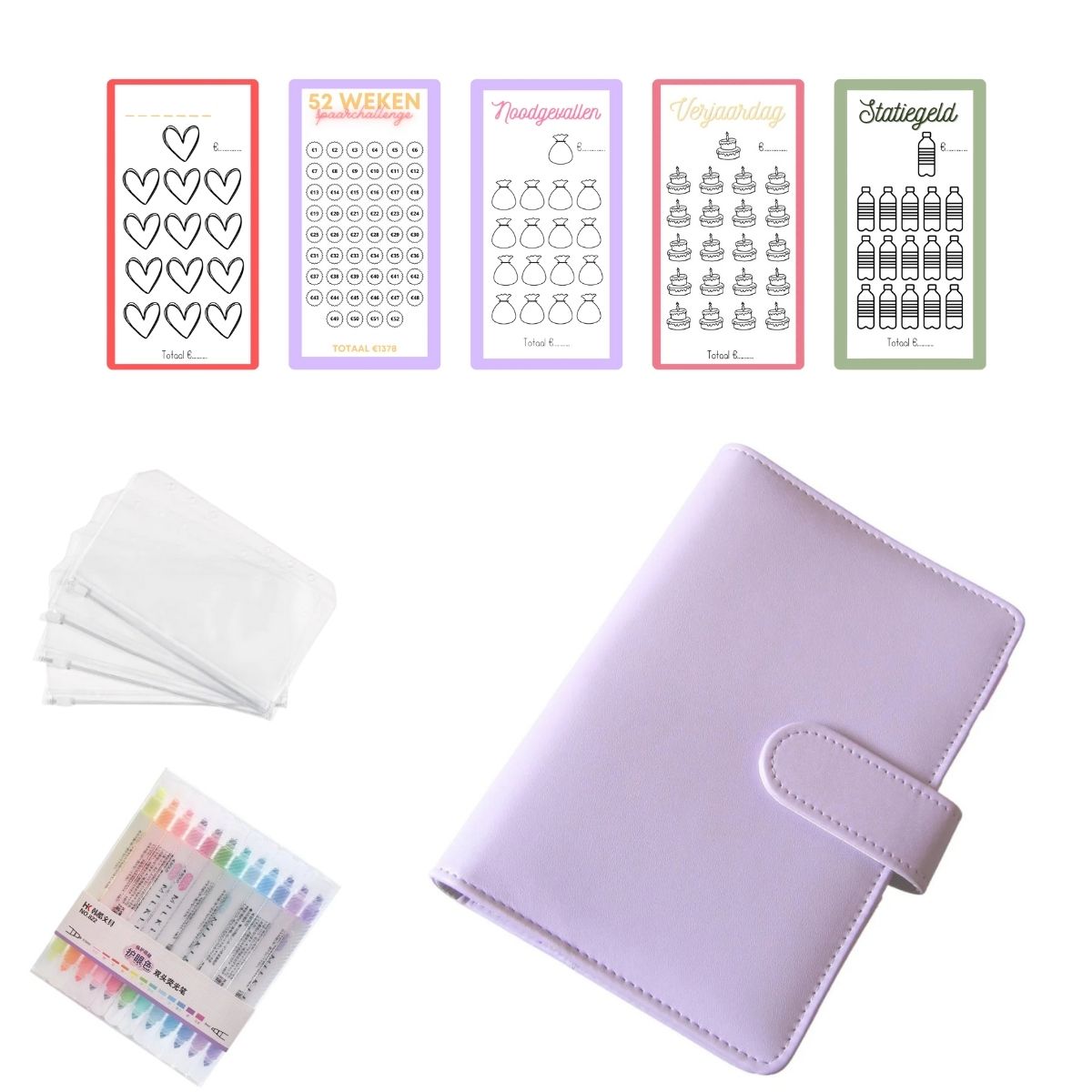 A6 Budget Binder Startset Lila