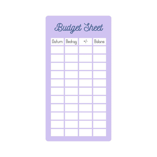 A6 Budget sheet paars - Budget Binder