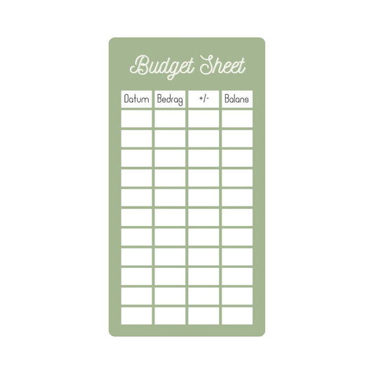 A6 Budget sheet groen - Budget Binder