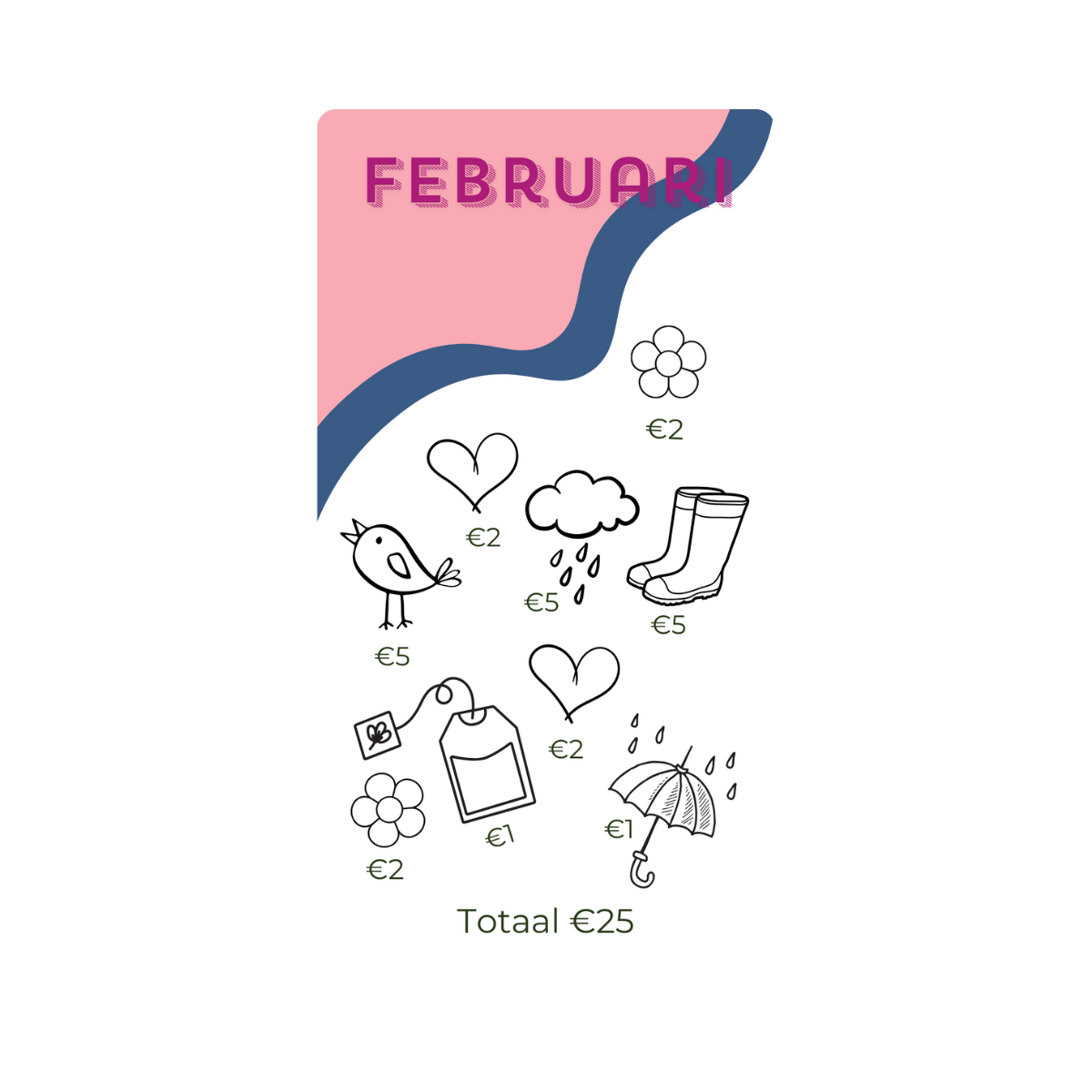 Spaar challenge februari - Budget Binder