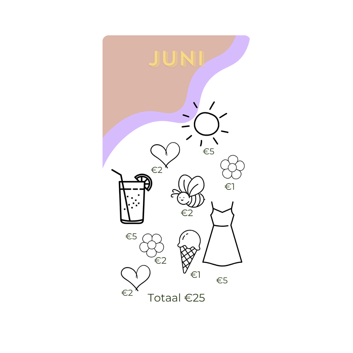 Spaar challenge juni - Budget Binder