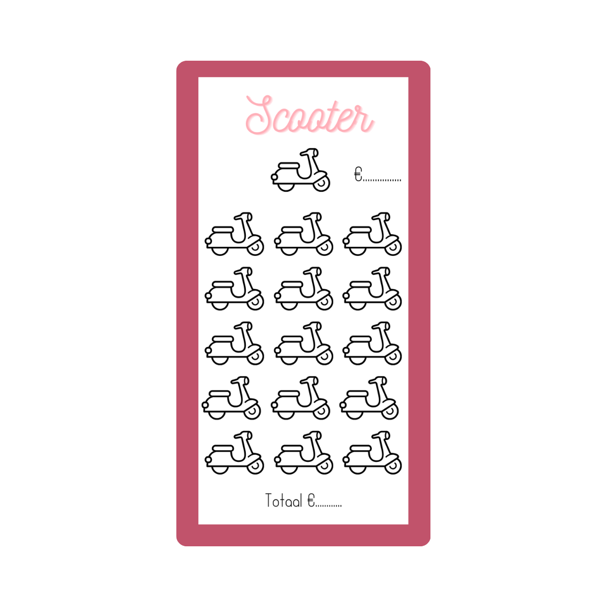 Spaar challenge scooter - Budget Binder